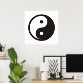 Yin Yang Symbool - ontwerp van vast tattoo Poster (Thuiskantoor)