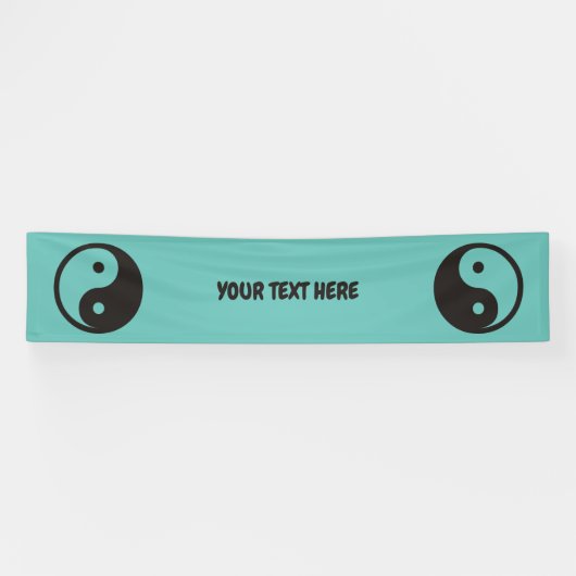 Yin Yang Symbool - ontwerp van vast tattoo Spandoek (Horizontaal)