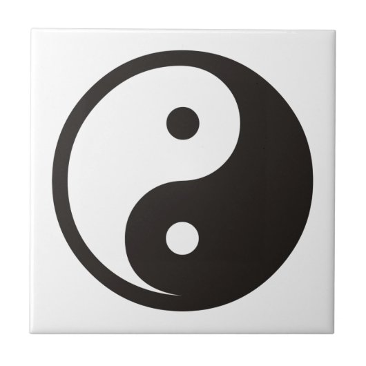 Yin Yang Symbool - ontwerp van vast tattoo Tegeltje (Voorkant)