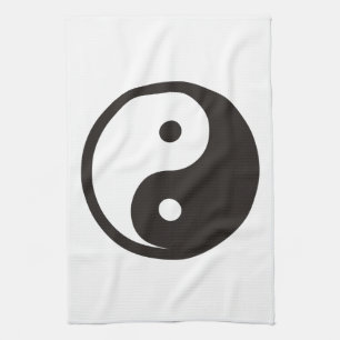 Yin Yang Symbool - ontwerp van vast tattoo Theedoek