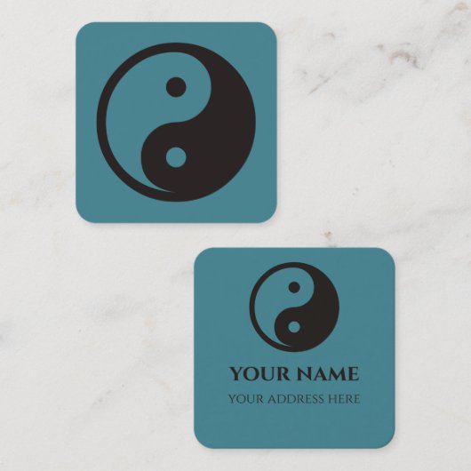 Yin Yang Symbool - ontwerp van vast tattoo Vierkante Visitekaartje (Voorkant / Achterkant)