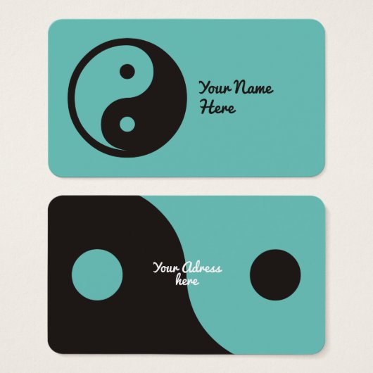 Yin Yang Symbool - ontwerp van vast tattoo Visitekaartje (Voorkant /achterkant)