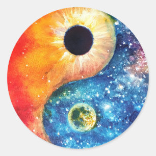 yin-yang-symbool ronde sticker