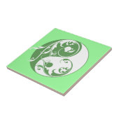 Yin Yang Symbool schuiven (groen) Tegeltje (Zijkant)