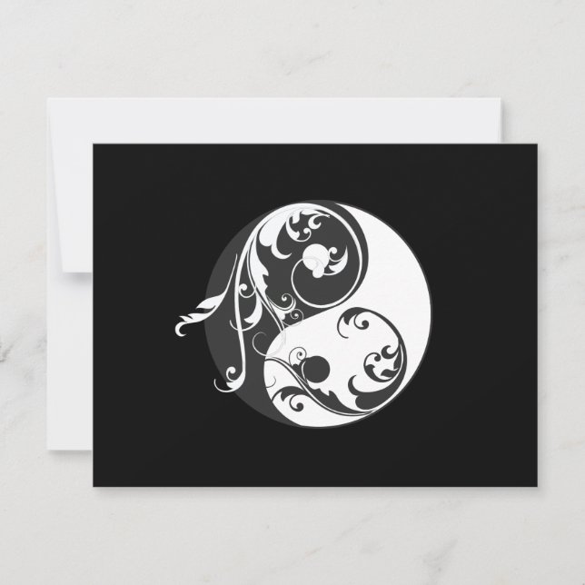 Yin Yang Symbool schuiven (zwart) (Voorkant)