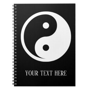 Yin Yang-symbool - solide tattoo-ontwerp 2 Notitieboek