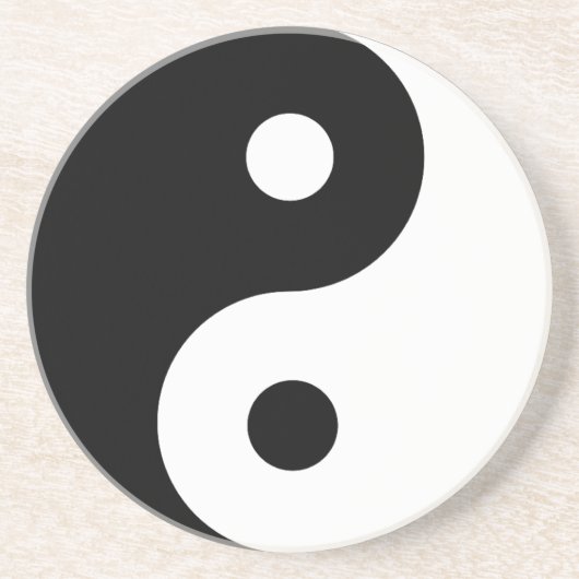 Yin/Yang Symbool Zandsteen Onderzetter (Voorkant)