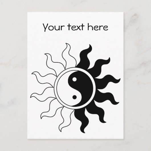 Yin Yang symbool zon Briefkaart (Voorkant)