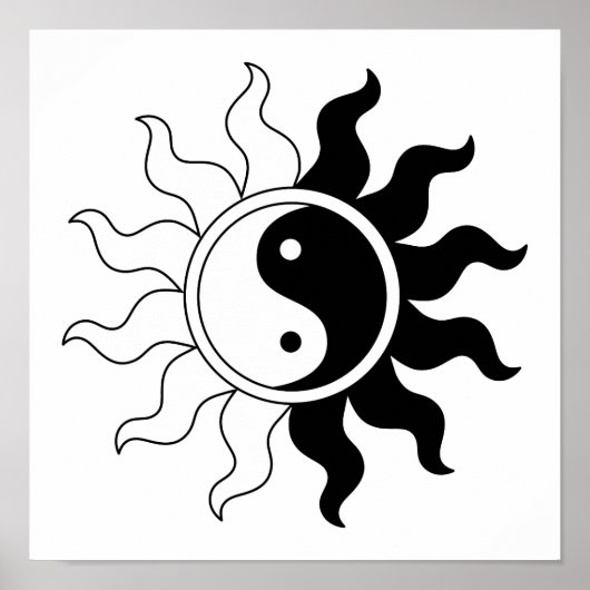 Yin Yang symbool zon Poster (Voorkant)