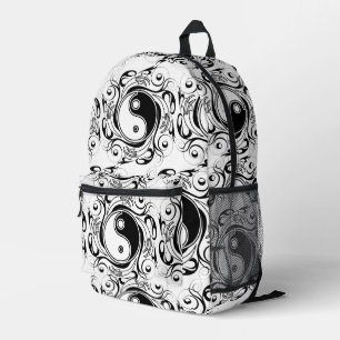 Yin & Yang Symbool Zwart en Wit Tattoo Stijl Bedrukte Rugzak
