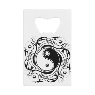 Yin & Yang Symbool Zwart en Wit Tattoo Stijl Kredietkaart Flessenopener