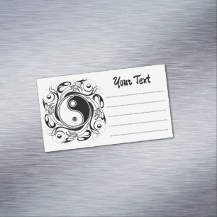 Yin & Yang Symbool Zwart en Wit Tattoo Stijl Magnetisch Visitekaartje