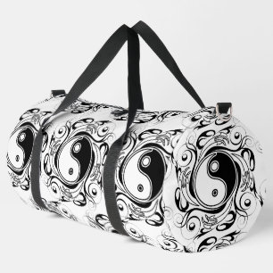 Yin & Yang Symbool Zwart en Wit Tattoo Stijl Plunjezak