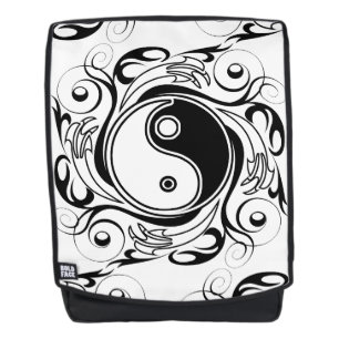 Yin & Yang Symbool Zwart en Wit Tattoo Stijl Rugtassen