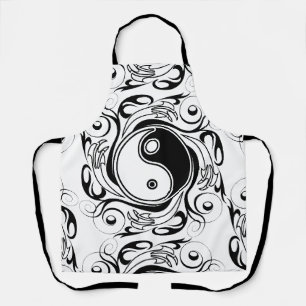 Yin & Yang Symbool Zwart en Wit Tattoo Stijl Schort