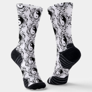 Yin & Yang Symbool Zwart en Wit Tattoo Stijl Sokken
