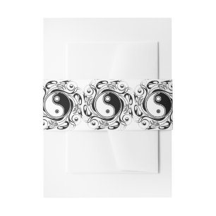Yin & Yang-symbool Zwart en Wit Tattoo Stijl Uitnodigingen Wikkel