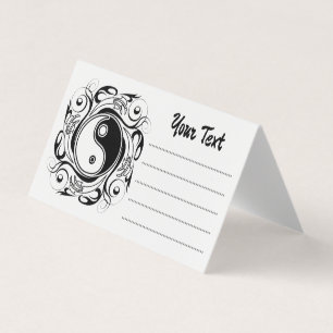 Yin & Yang Symbool Zwart en Wit Tattoo Stijl Visitekaartjes