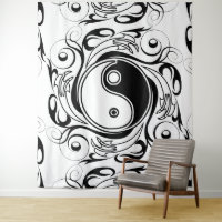 Yin & Yang-symbool Zwart en Wit Tattoo Stijl