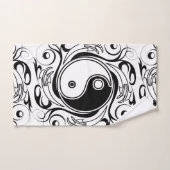Yin & Yang Symbool Zwart-wit Tattoo Stijl Bad Handdoek (Handdoek)