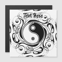 Yin & Yang Symbool Zwart-wit Tattoo Stijl