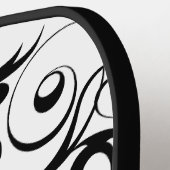 Yin & Yang Symbool Zwart-wit Tattoo Stijl Pickleball Paddle (Links Detail)