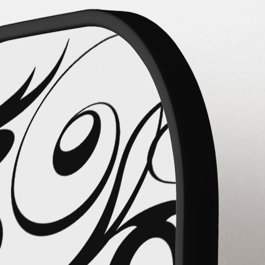 Yin & Yang Symbool Zwart-wit Tattoo Stijl Pickleball Paddle (Links Detail)