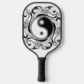 Yin & Yang Symbool Zwart-wit Tattoo Stijl Pickleball Paddle (Achterkant)