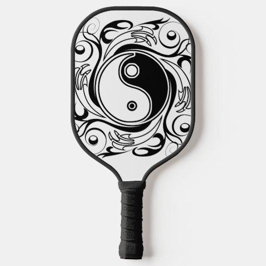 Yin & Yang Symbool Zwart-wit Tattoo Stijl Pickleball Paddle (Achterkant)