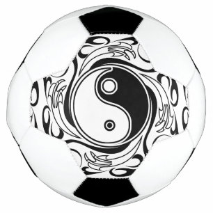 Yin & Yang Symbool Zwart-wit Tattoo Stijl Voetbal
