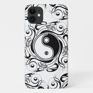 Yin & Yang Symbool Zwarte en Witte Tattoo Stijl iPhone 11 Hoesje