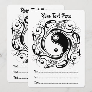 Yin & Yang Symbool Zwarte en Witte Tattoo Stijl Programma