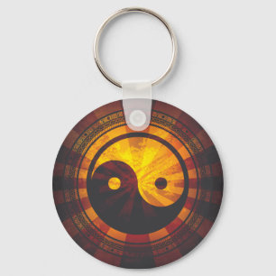 Yin Yang Symboolafdrukken Sleutelhanger