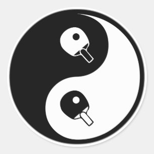 Yin Yang Table Tennis Ronde Sticker