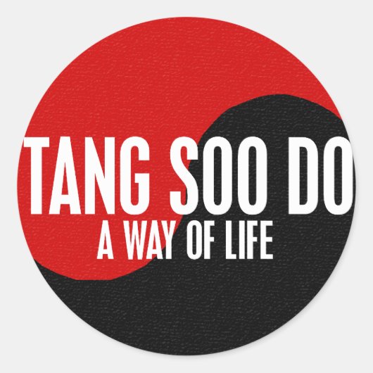 Yin Yang Tang Soo Do 1 Ronde Sticker (Voorkant)