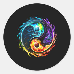 Yin Yang, Taoïsme, Tai Chi, Qi Gong, Polarity, Dua Ronde Sticker