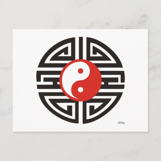 Yin Yang Tattoo Briefkaart (Voorkant)