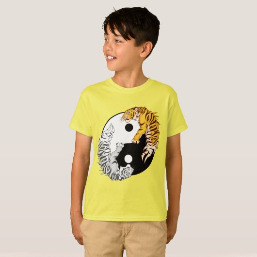Yin & Yang Tigers Kinderen T-Shirt (Voorkant volledig)