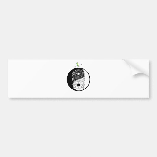 Yin Yang Tiki Warrior Mask Bumpersticker (Voorkant)