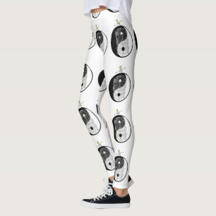 Yin Yang Tiki Warrior Mask Leggings