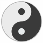 Yin Yang transparant Sticker (Voorkant)