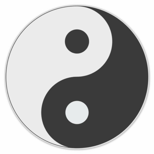 Yin Yang transparant Sticker (Voorkant)