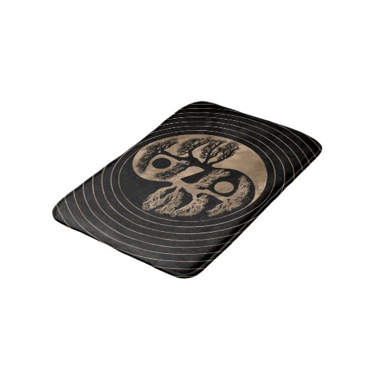 Yin Yang Tree Black en Gold Badmat (Gekanteld)