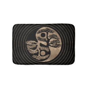Yin Yang Tree Black en Gold Badmat