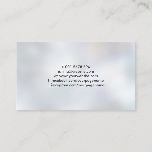 Yin Yang Tree Branch Pearl en Black Marble Visitekaartje (Achterkant)