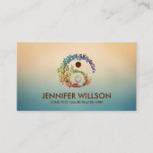 Yin Yang Tree Branch Rainbow-bladeren Visitekaartje (Voorkant)