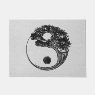 Yin Yang Tree Canvas Deurmat
