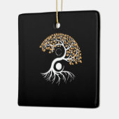 Yin Yang Tree - Golden Leaves Keramisch Ornament (Links)