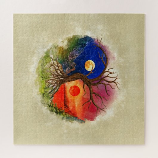 Yin Yang Tree Landschap Legpuzzel (Horizontaal)