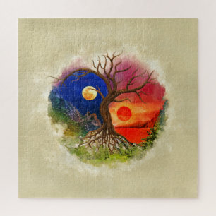 Yin Yang Tree Landschap Legpuzzel